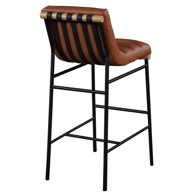 Meridian Burke Cognac Vegan Leather Bar Stool IMAGE 2