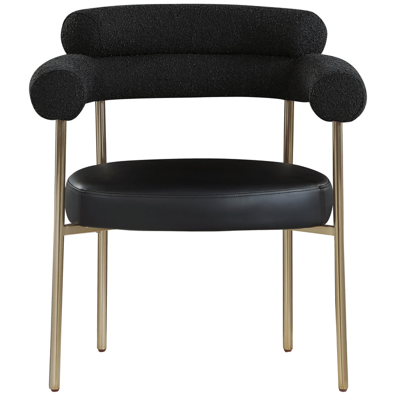 Meridian Blake Black Vegan Leather / Boucle Fabric Dining Chair IMAGE 4