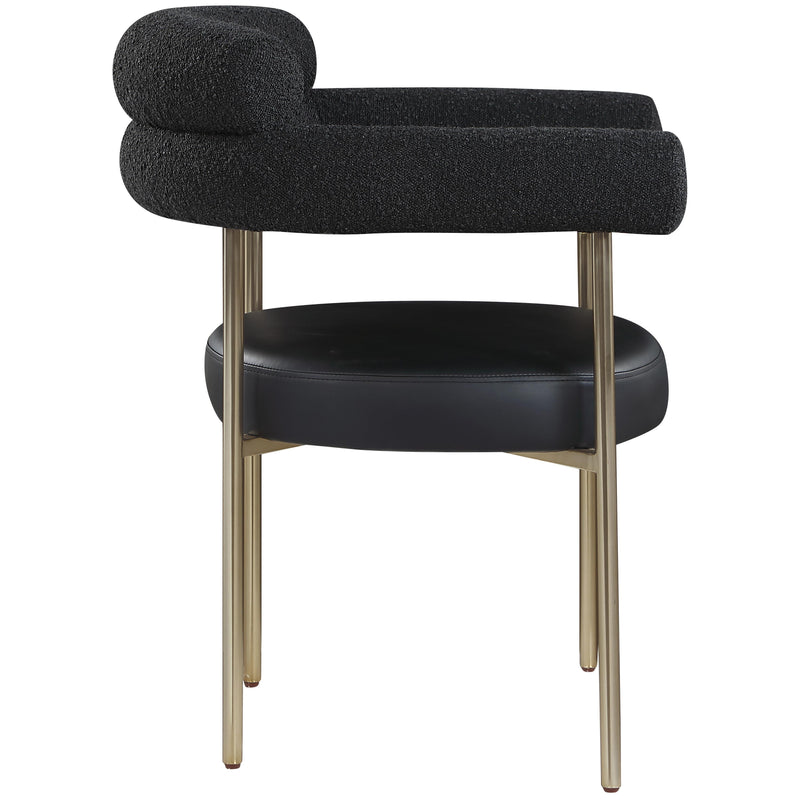 Meridian Blake Black Vegan Leather / Boucle Fabric Dining Chair IMAGE 5