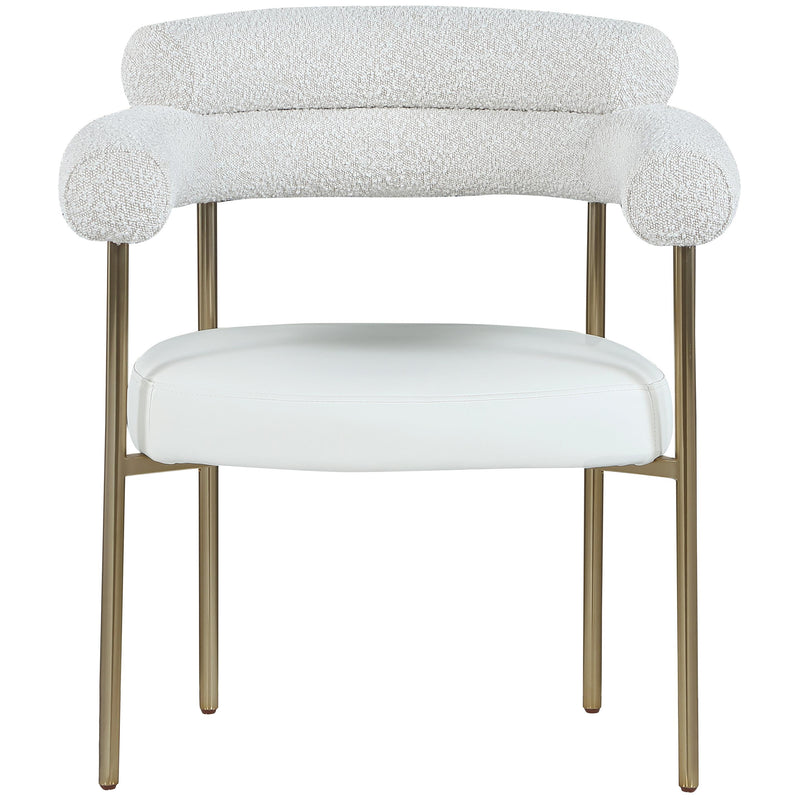 Meridian Blake Cream Vegan Leather / Boucle Fabric Dining Chair IMAGE 4