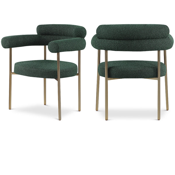 Meridian Blake Green Boucle Fabric Dining Chair IMAGE 1