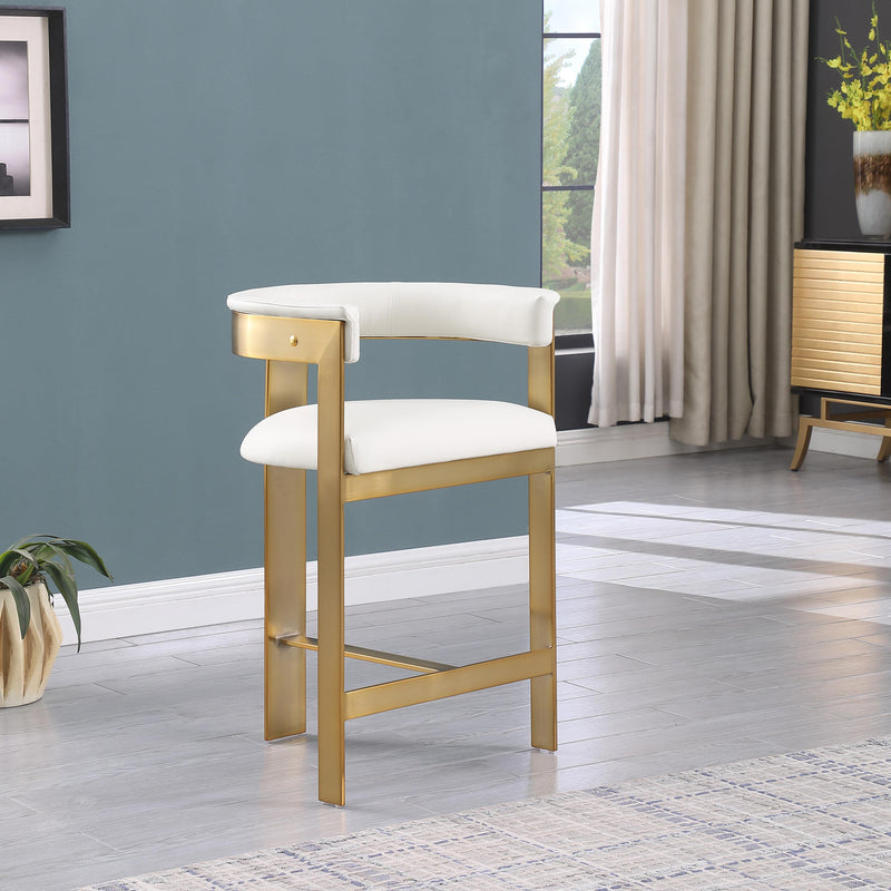 Meridian Romeo Cream Vegan Leather Counter Stool IMAGE 2