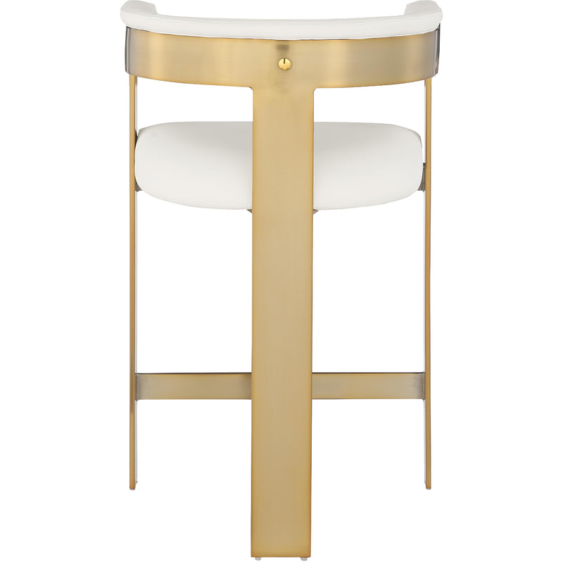 Meridian Romeo Cream Vegan Leather Counter Stool IMAGE 3