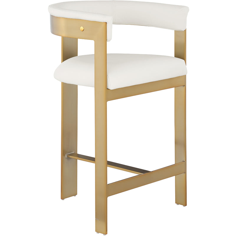 Meridian Romeo Cream Vegan Leather Counter Stool IMAGE 4