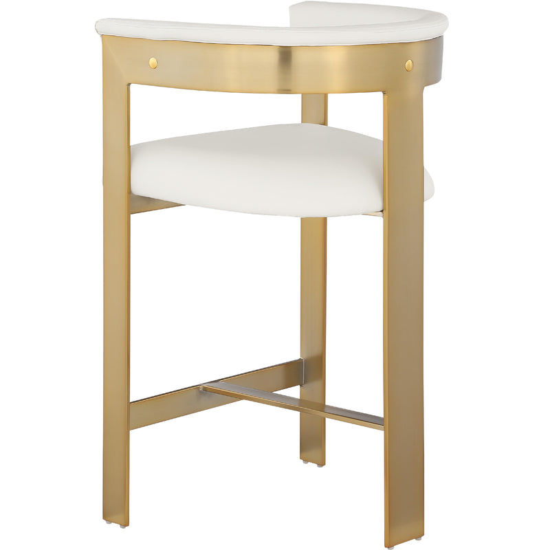 Meridian Romeo Cream Vegan Leather Counter Stool IMAGE 7