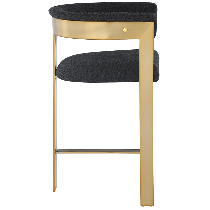 Meridian Romeo Black Boucle Fabric Counter Stool IMAGE 6