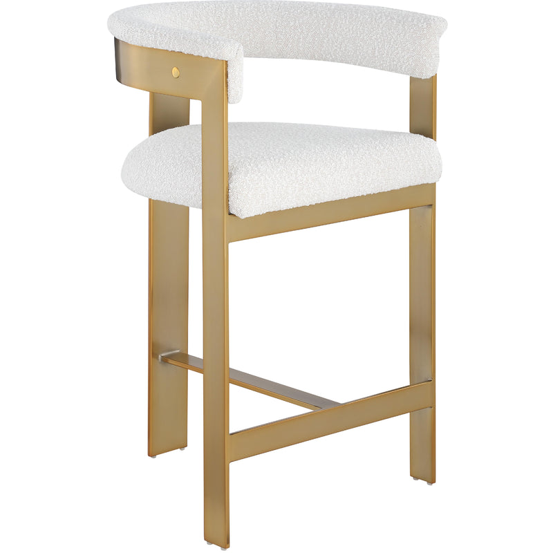 Meridian Romeo Cream Boucle Fabric Counter Stool IMAGE 4