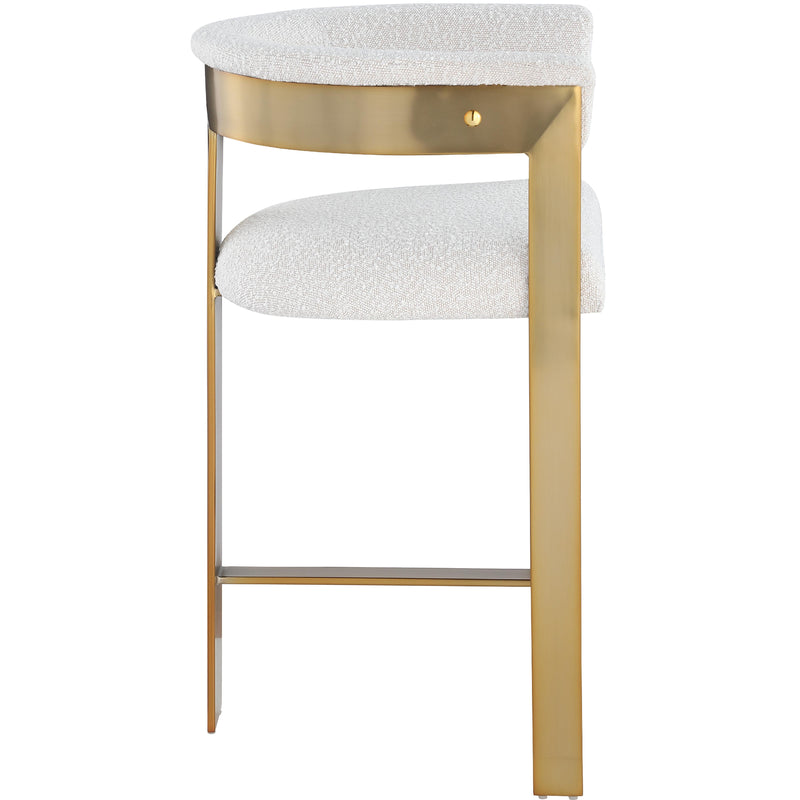 Meridian Romeo Cream Boucle Fabric Counter Stool IMAGE 6