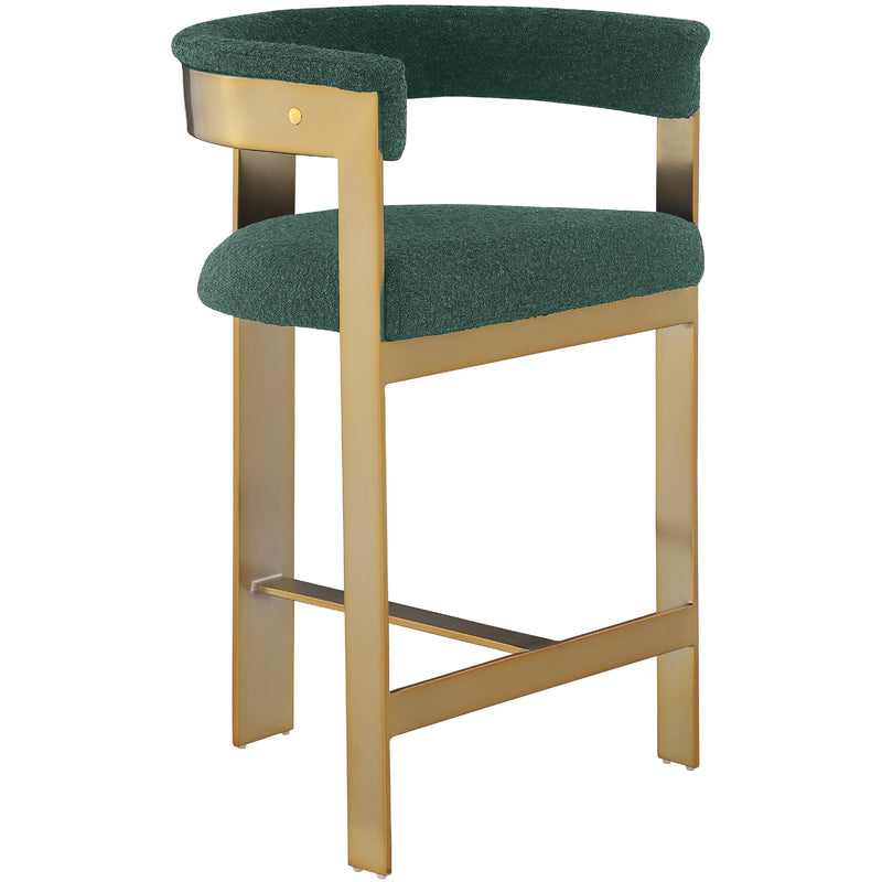 Meridian Romeo Green Boucle Fabric Counter Stool IMAGE 4