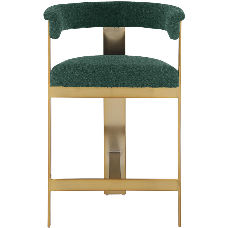 Meridian Romeo Green Boucle Fabric Counter Stool IMAGE 5