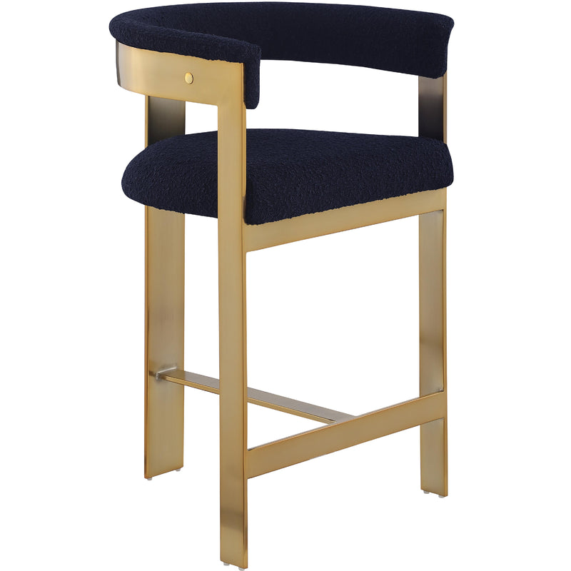 Meridian Romeo Navy Boucle Fabric Counter Stool IMAGE 4