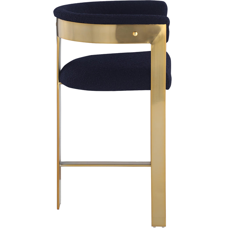 Meridian Romeo Navy Boucle Fabric Counter Stool IMAGE 6