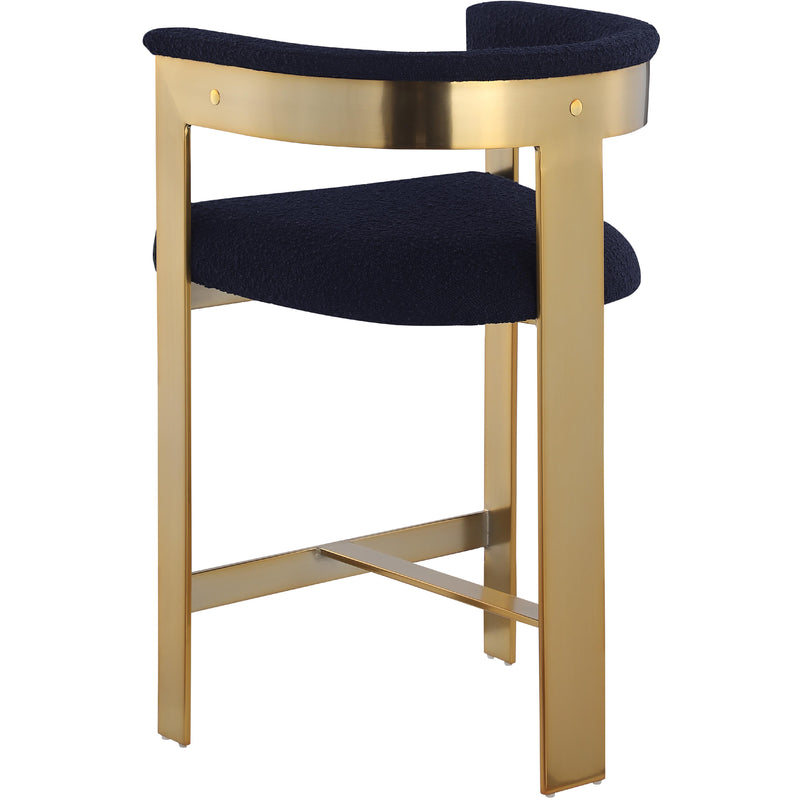 Meridian Romeo Navy Boucle Fabric Counter Stool IMAGE 7