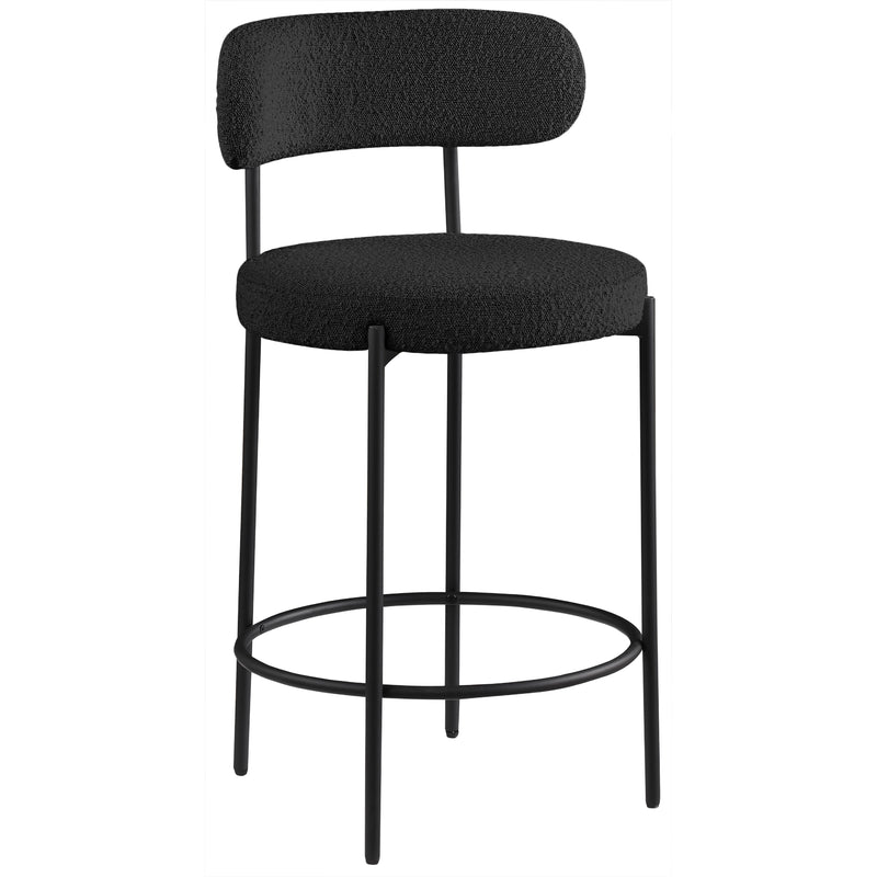 Meridian Beacon Black Boucle Fabric Stool IMAGE 3