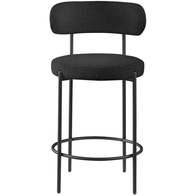 Meridian Beacon Black Boucle Fabric Stool IMAGE 4