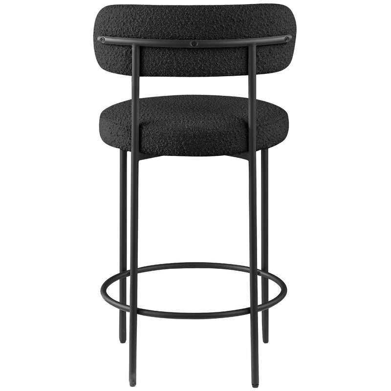 Meridian Beacon Black Boucle Fabric Stool IMAGE 5