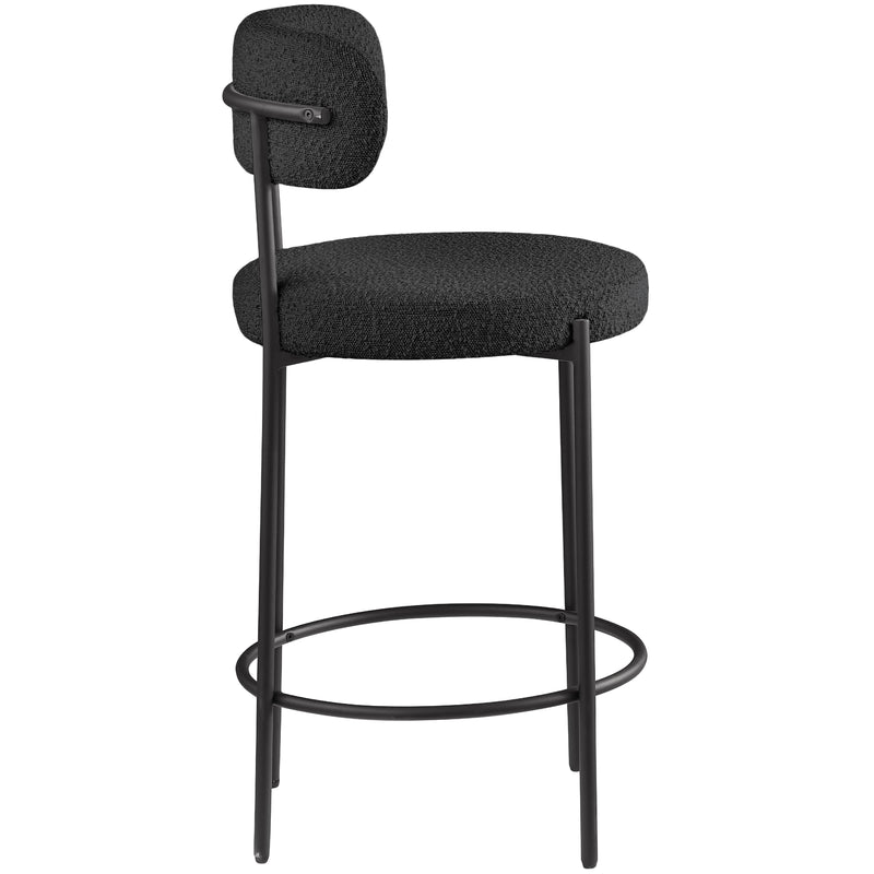 Meridian Beacon Black Boucle Fabric Stool IMAGE 6