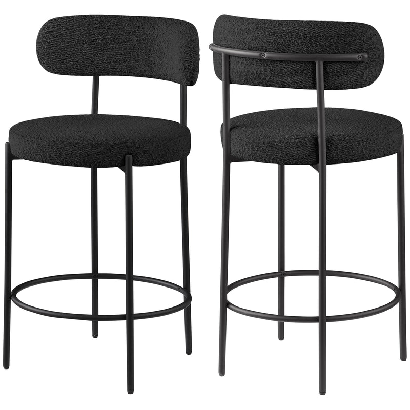 Meridian Beacon Black Boucle Fabric Stool IMAGE 9