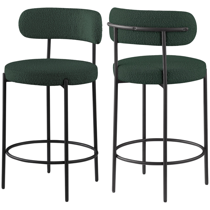 Meridian Beacon Green Boucle Fabric Stool IMAGE 9