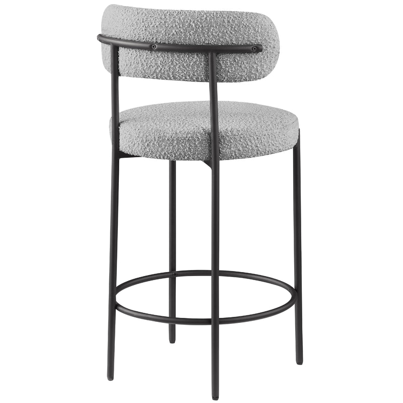 Meridian Beacon Grey Boucle Fabric Stool IMAGE 2