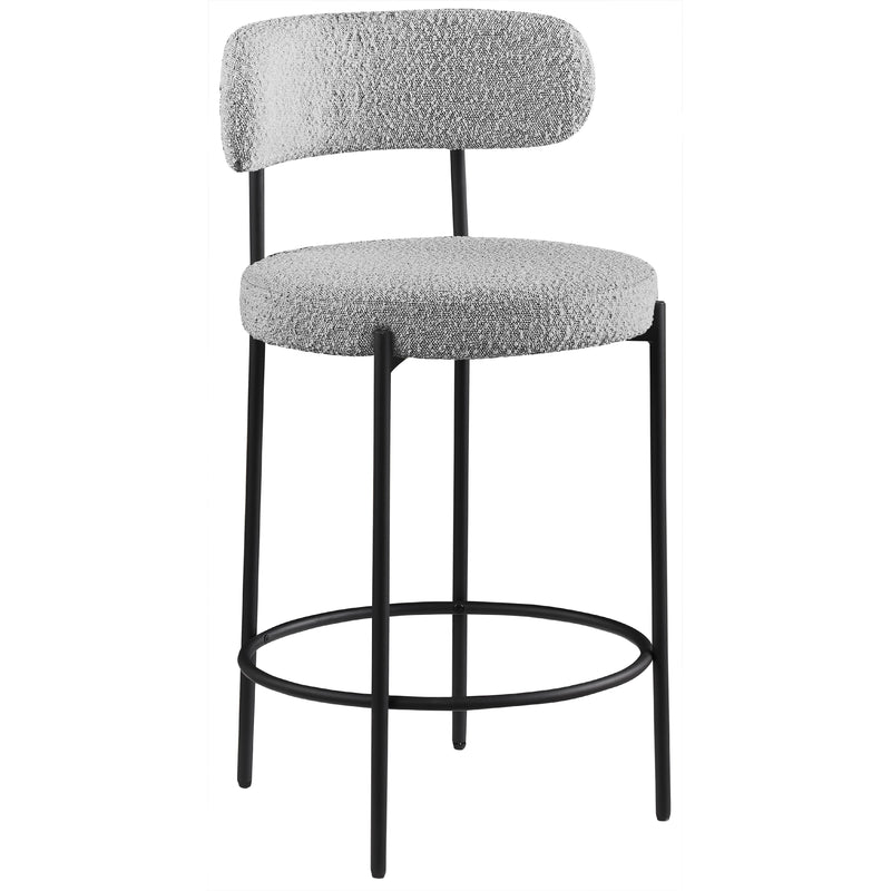 Meridian Beacon Grey Boucle Fabric Stool IMAGE 3