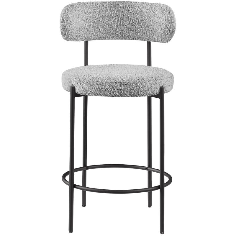 Meridian Beacon Grey Boucle Fabric Stool IMAGE 4