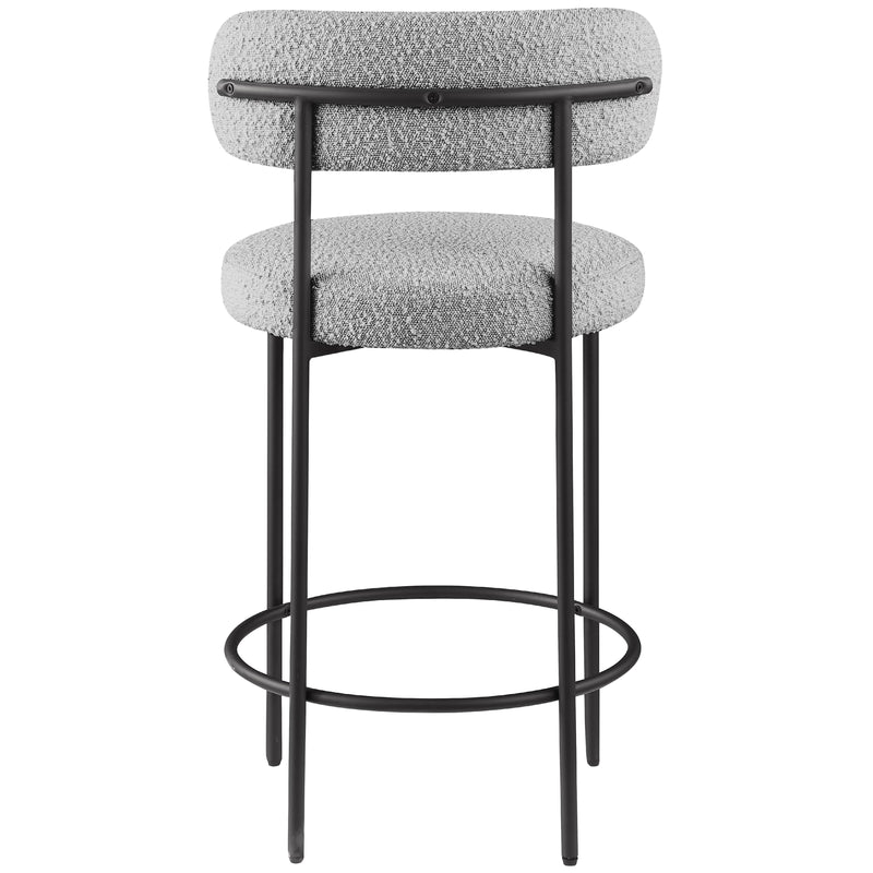 Meridian Beacon Grey Boucle Fabric Stool IMAGE 5