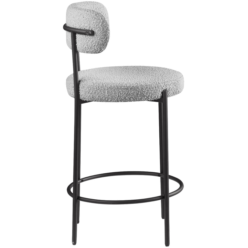 Meridian Beacon Grey Boucle Fabric Stool IMAGE 6