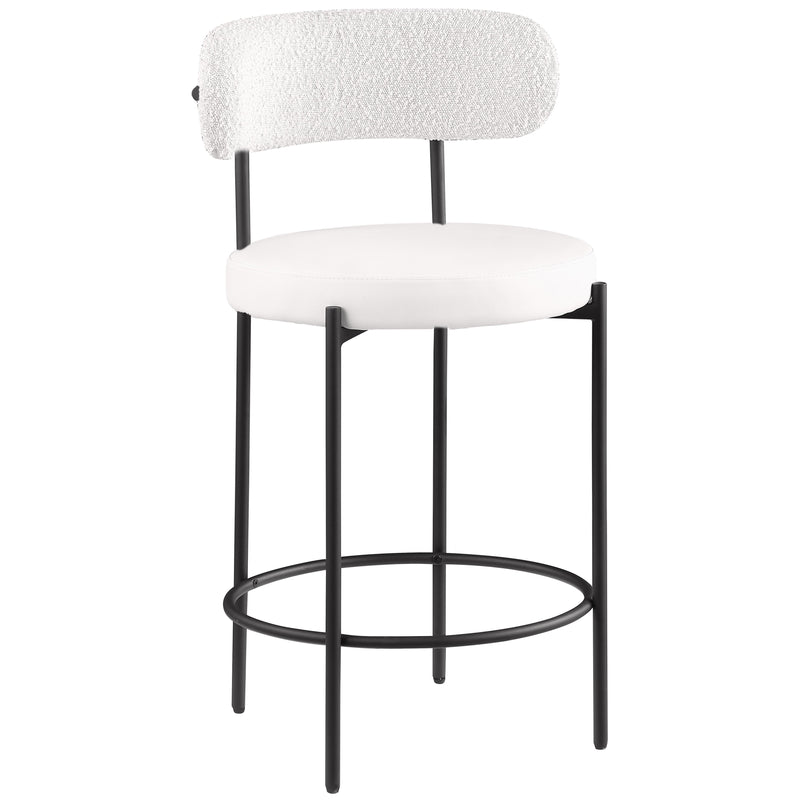 Meridian Beacon Cream Vegan Leather Seat Stool IMAGE 3