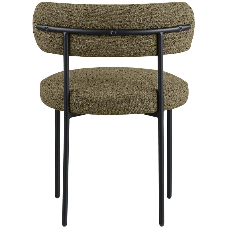 Meridian Beacon Olive Green Boucle Fabric Dining Chair IMAGE 2