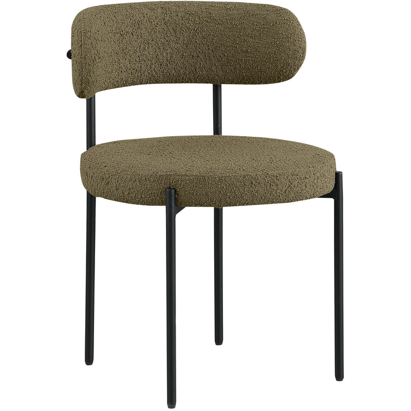 Meridian Beacon Olive Green Boucle Fabric Dining Chair IMAGE 3