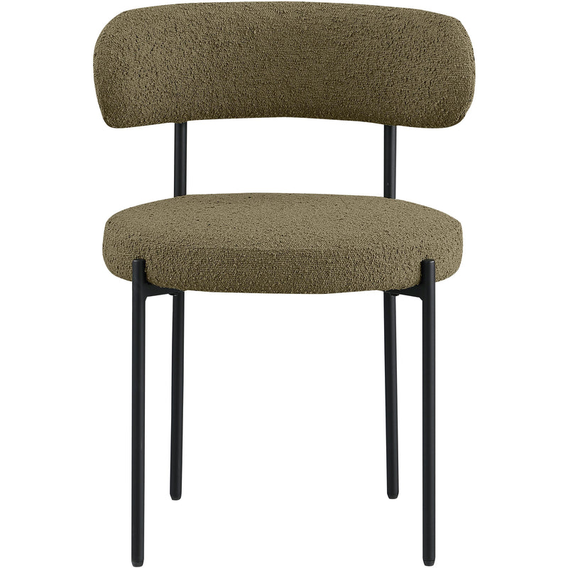 Meridian Beacon Olive Green Boucle Fabric Dining Chair IMAGE 4