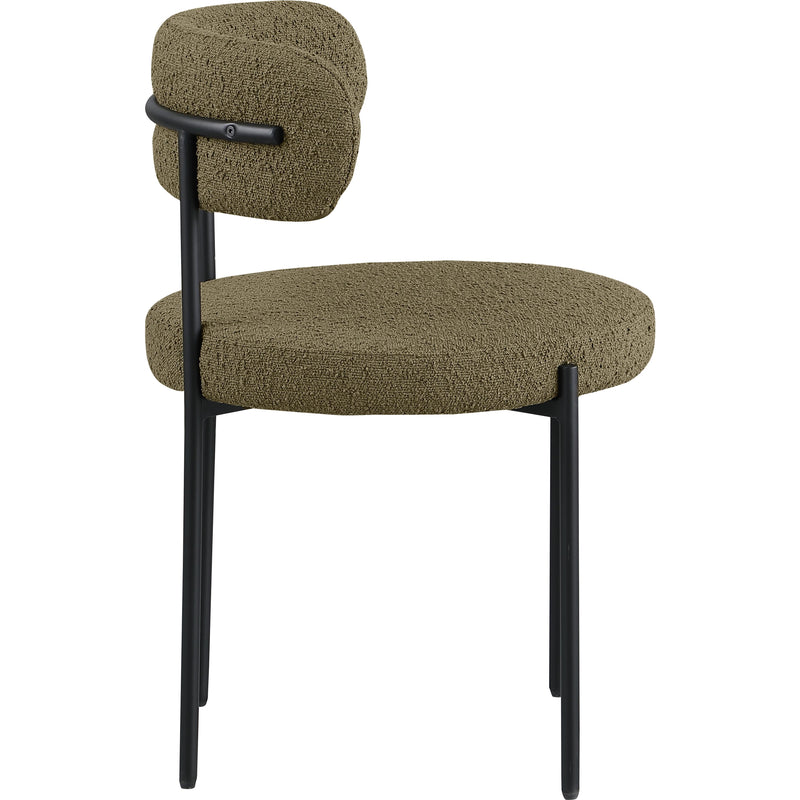 Meridian Beacon Olive Green Boucle Fabric Dining Chair IMAGE 5