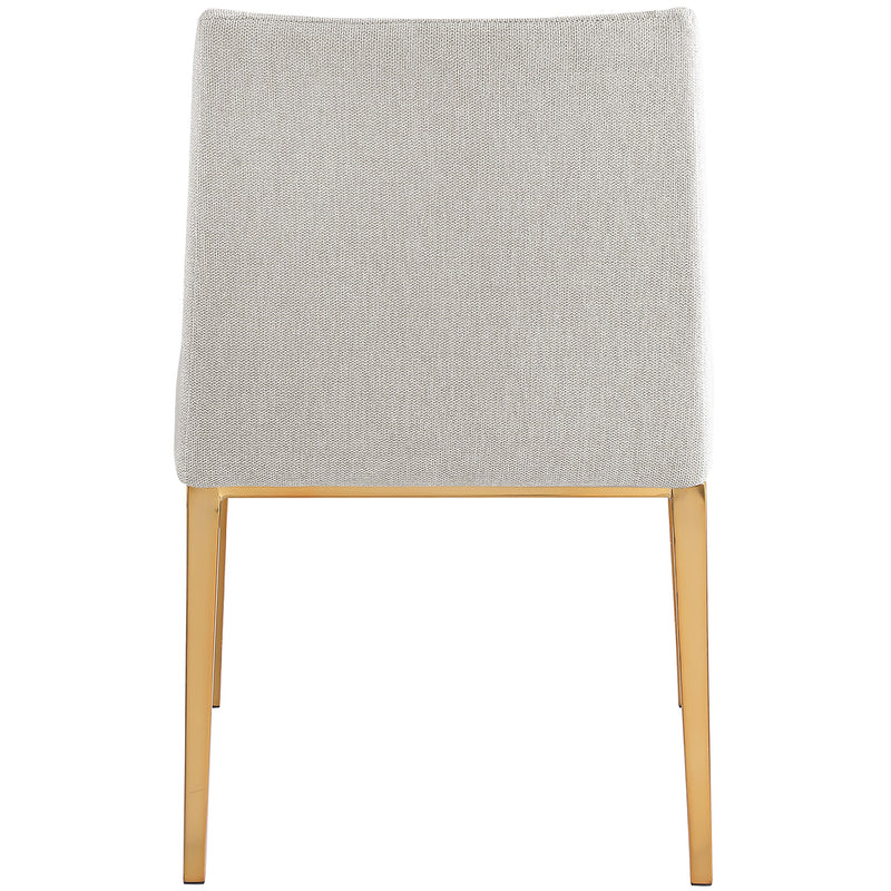 Meridian Haines Beige Linen Textured Polyester Fabric Dining Chair IMAGE 3