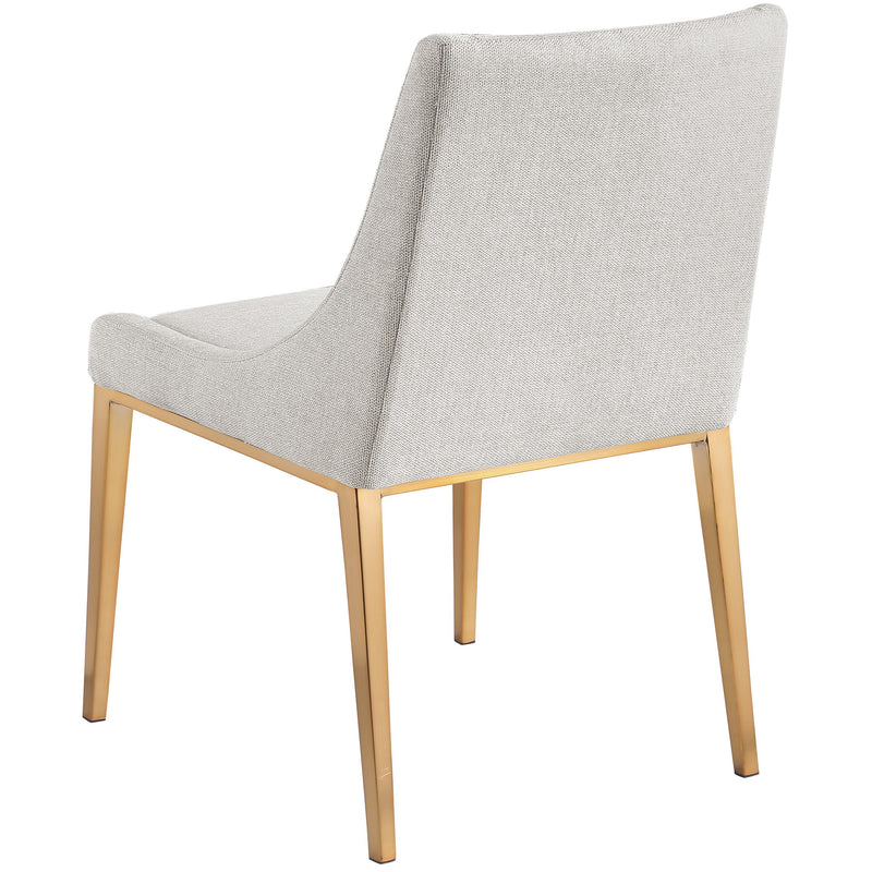 Meridian Haines Beige Linen Textured Polyester Fabric Dining Chair IMAGE 7