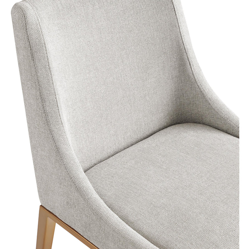 Meridian Haines Beige Linen Textured Polyester Fabric Dining Chair IMAGE 8