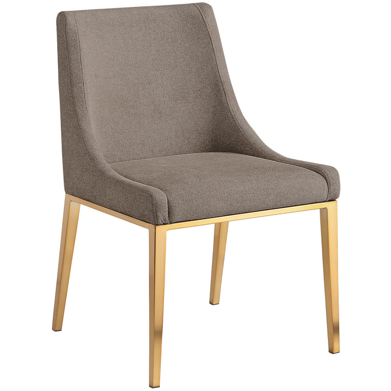 Meridian Haines Brown Linen Textured Polyester Fabric Dining Chair IMAGE 4