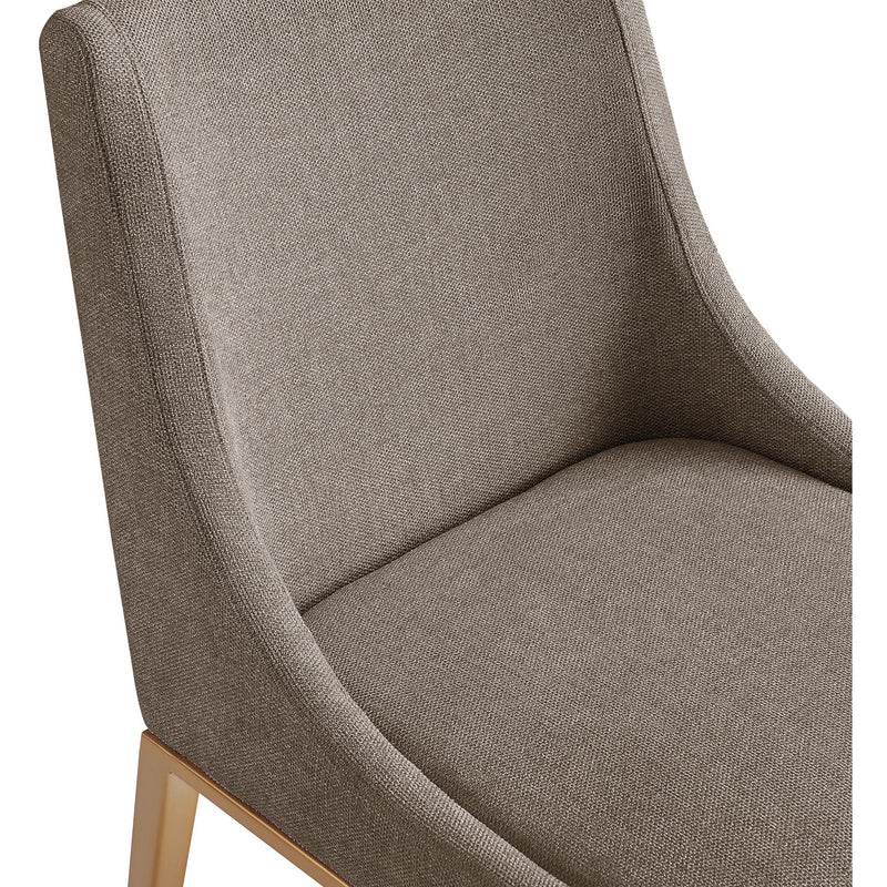 Meridian Haines Brown Linen Textured Polyester Fabric Dining Chair IMAGE 8