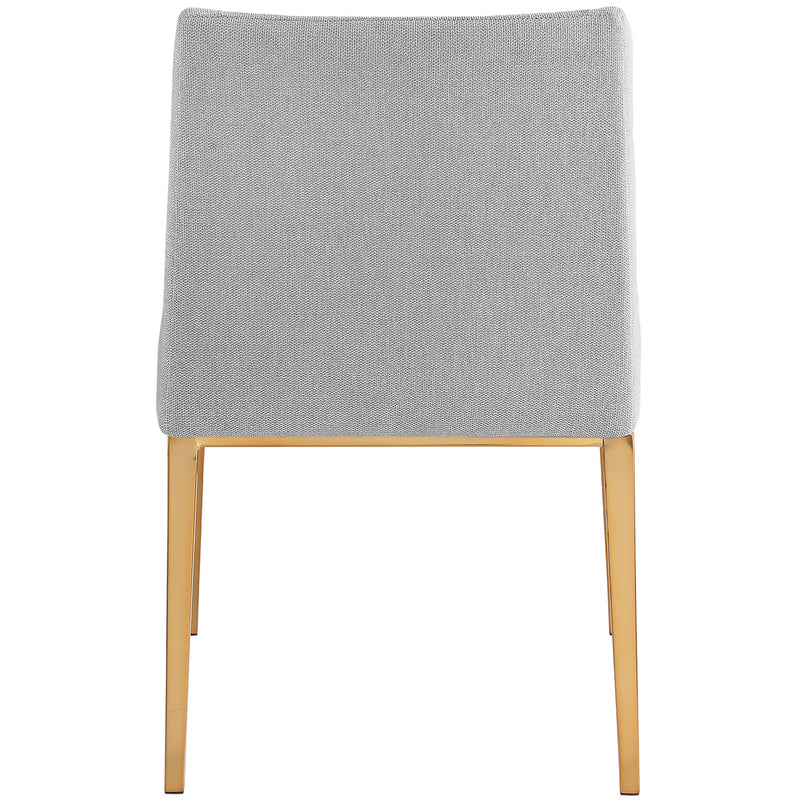 Meridian Haines Dark Charcoal Grey Linen Textured Polyester Fabric Dining Chair IMAGE 3