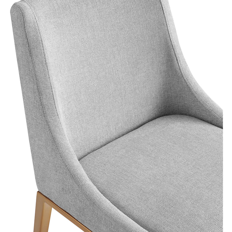 Meridian Haines Dark Charcoal Grey Linen Textured Polyester Fabric Dining Chair IMAGE 8