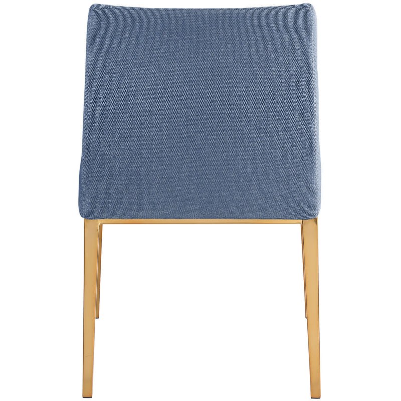 Meridian Haines Navy Linen Textured Polyester Fabric Dining Chair IMAGE 3