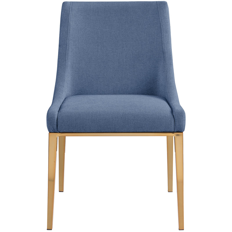 Meridian Haines Navy Linen Textured Polyester Fabric Dining Chair IMAGE 5