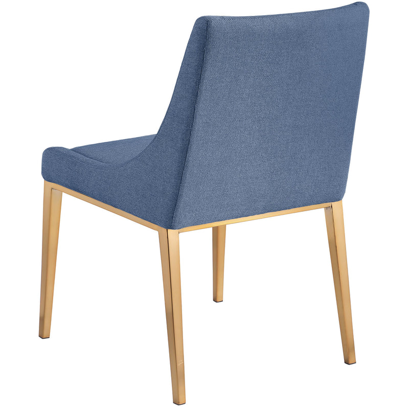 Meridian Haines Navy Linen Textured Polyester Fabric Dining Chair IMAGE 7