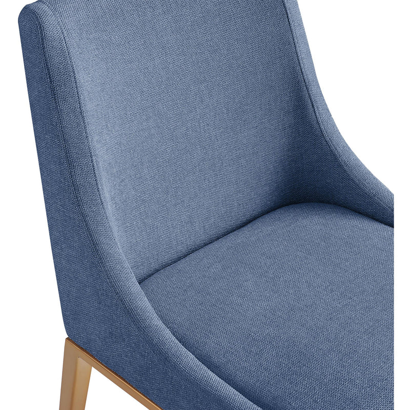 Meridian Haines Navy Linen Textured Polyester Fabric Dining Chair IMAGE 8