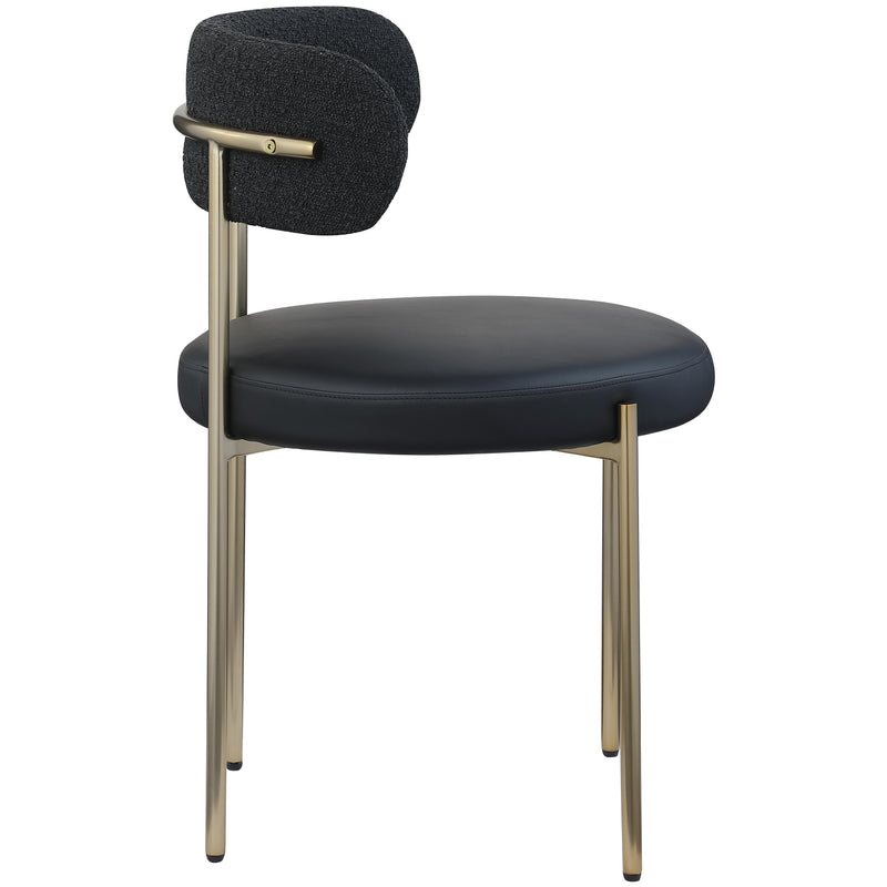 Meridian Beacon Black Vegan Leather and Boucle Fabric Dining Chair IMAGE 5