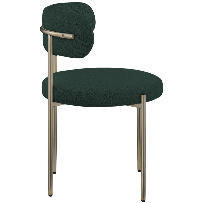 Meridian Beacon Green Boucle Fabric Dining Chair IMAGE 5