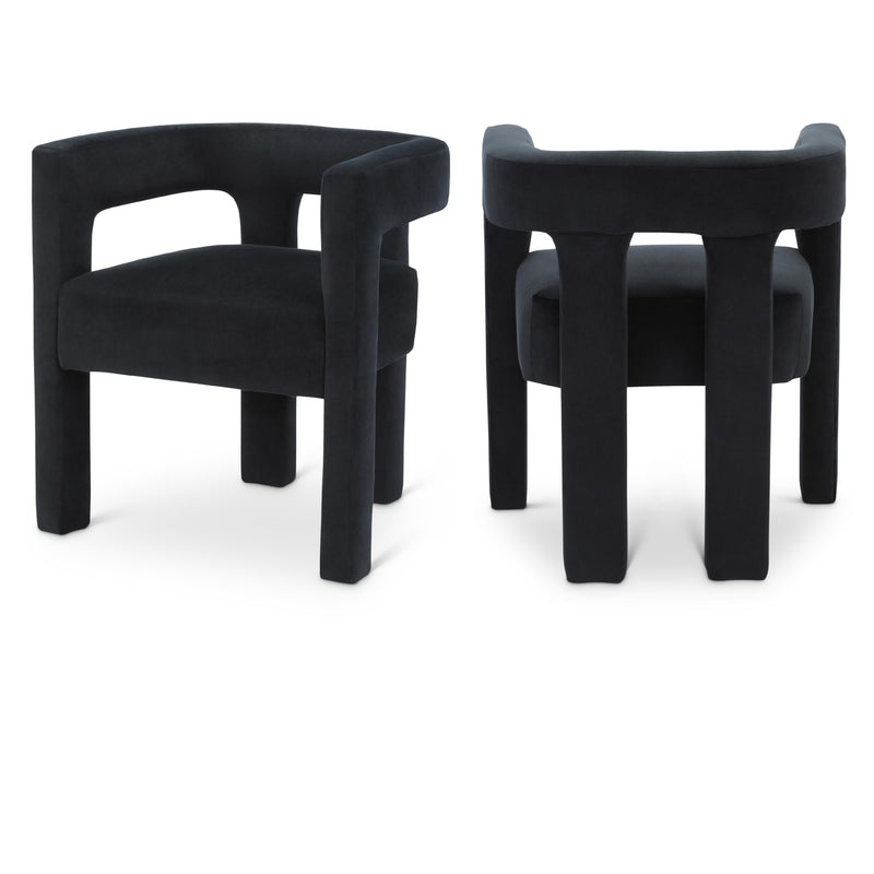 Meridian Athena Black Velvet Dining Chair IMAGE 1