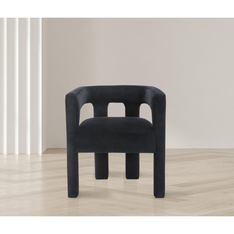 Meridian Athena Black Velvet Dining Chair IMAGE 2