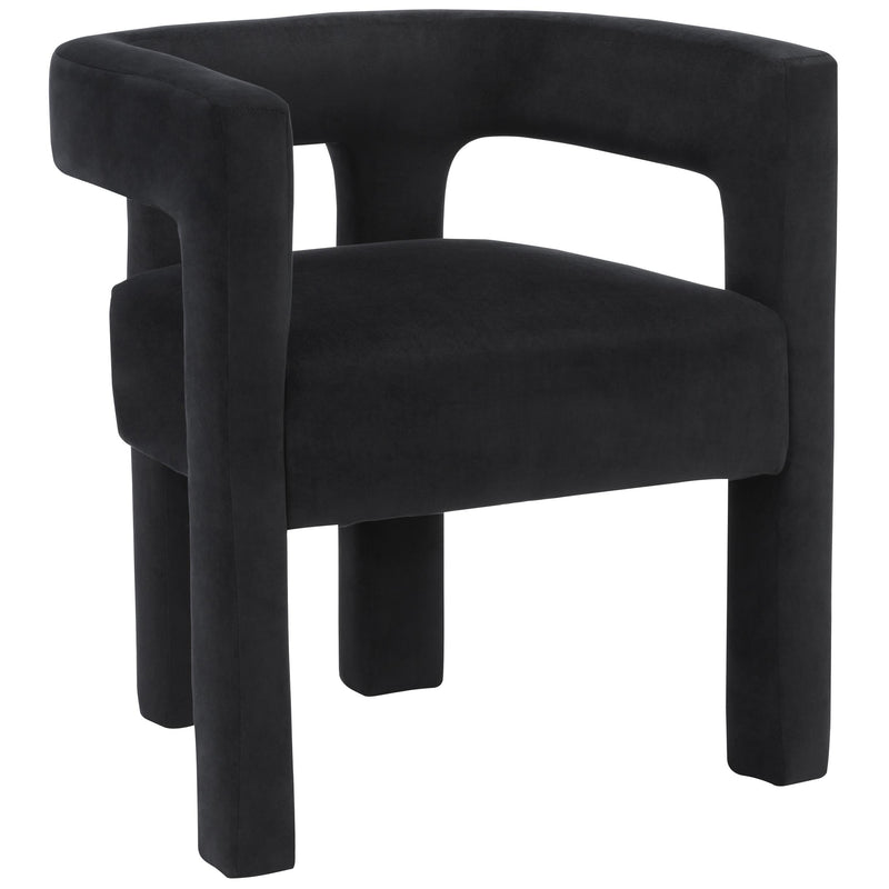 Meridian Athena Black Velvet Dining Chair IMAGE 4