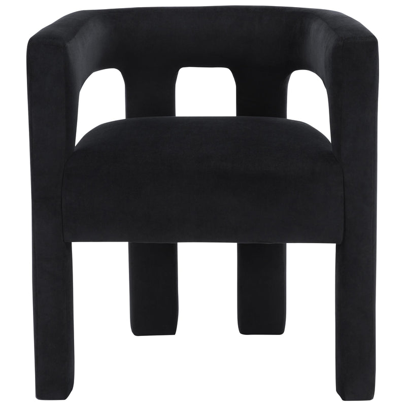 Meridian Athena Black Velvet Dining Chair IMAGE 5